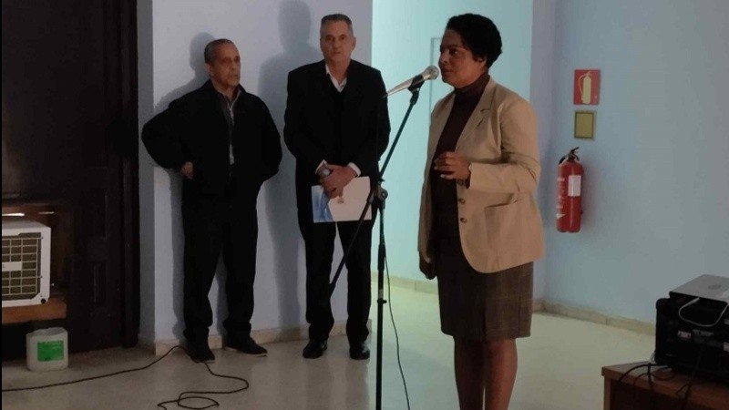 Juana Lilia Delgado, ministra presidente de BCC en matutino en homenaje a José Martí.